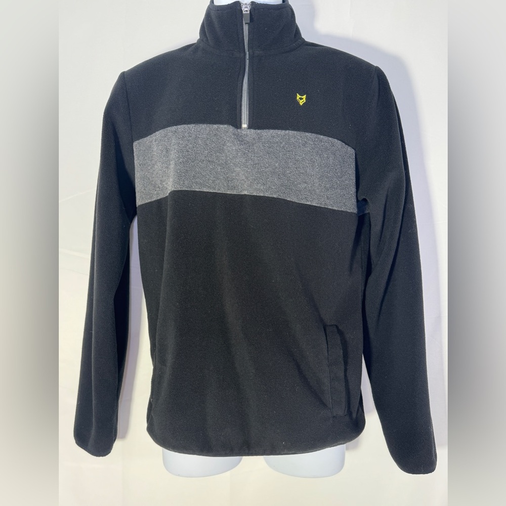 Aeropostale Prince & Fox Fleece Pullover Shirt Black Gray Top Men’s Sz Small